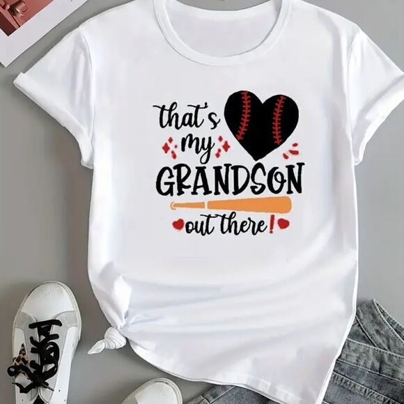 NWOT Plus Size White Short Sleeve Graphic Tee Shirt Grandson Baseball -22/3XL - Picture 6 of 7